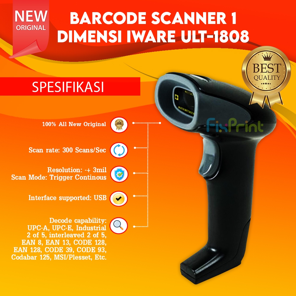 Jual Scanner Laser Iware OG-500 USB Autoscan / Barcode 1 Dimensi IWare ...