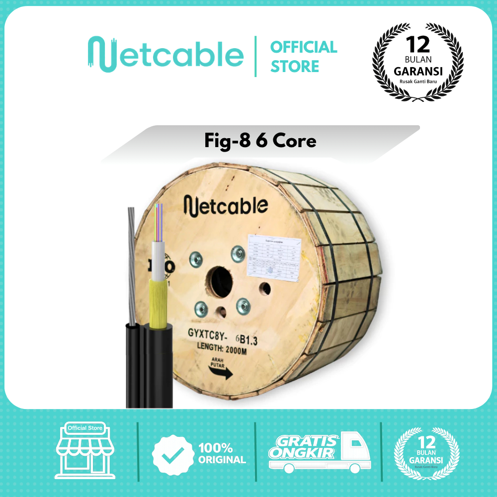 Jual NETCABLE Kabel Fiber Optik Mini Fig 8 6 Core 1KM 2KM | Kabel FO ...