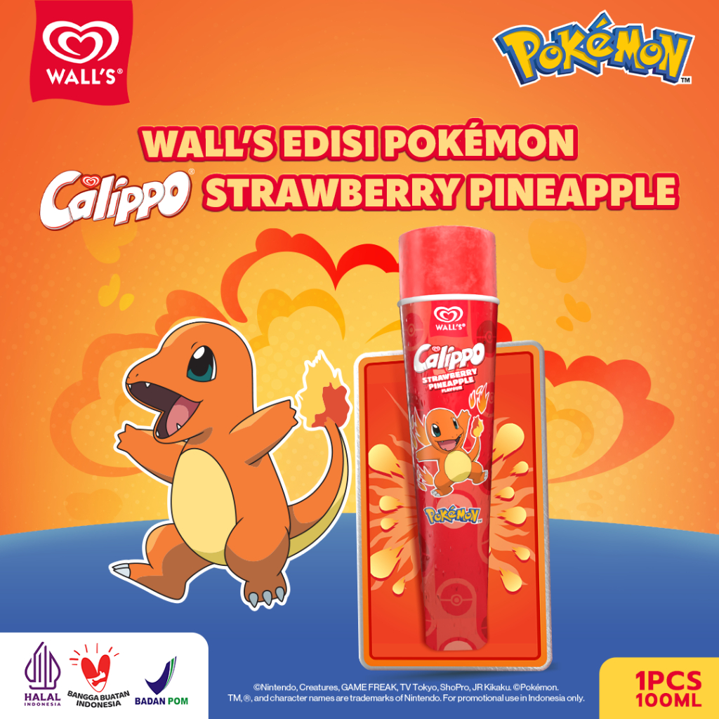 Jual Wall's Calippo Pokemon Strawberry Pineapple 100ml - Es Krim / Ice ...