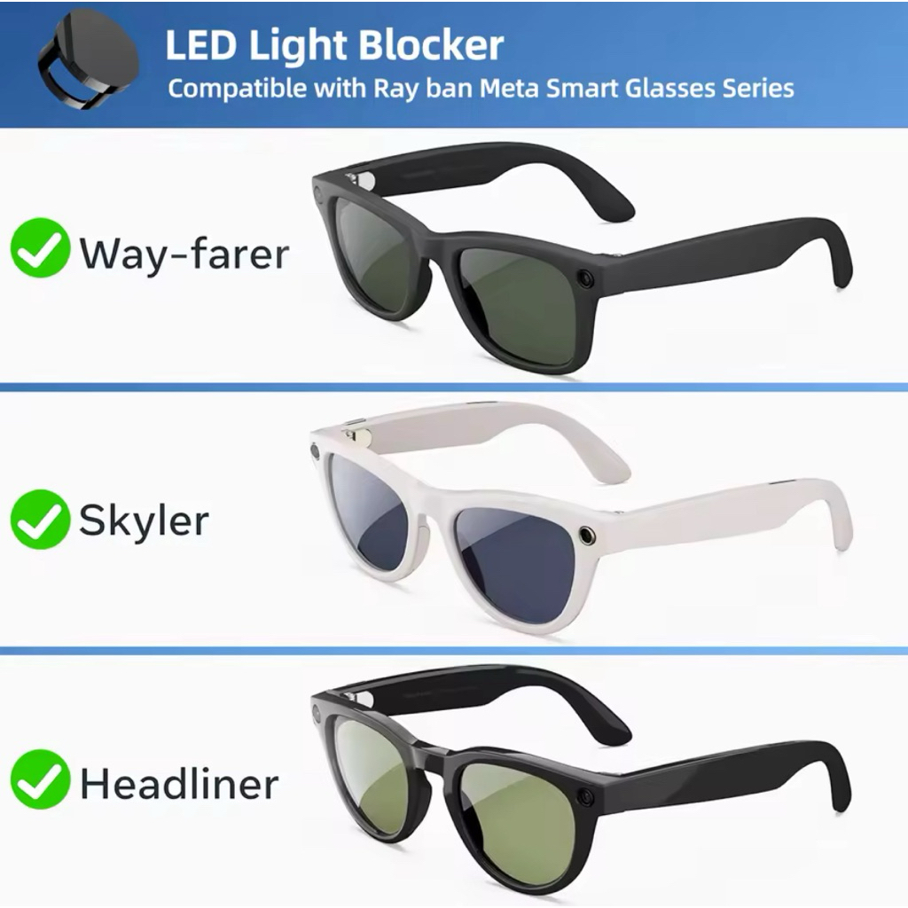 Jual LED Light Cover for Ray-Ban Meta 2 Smart Glasses Adjustable Light ...