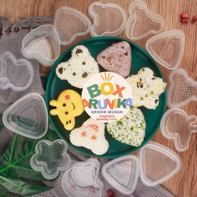 CETAKAN NASI 7IN1 FREE CENTONG- cetakan nasi bento karakter anak lucu viral