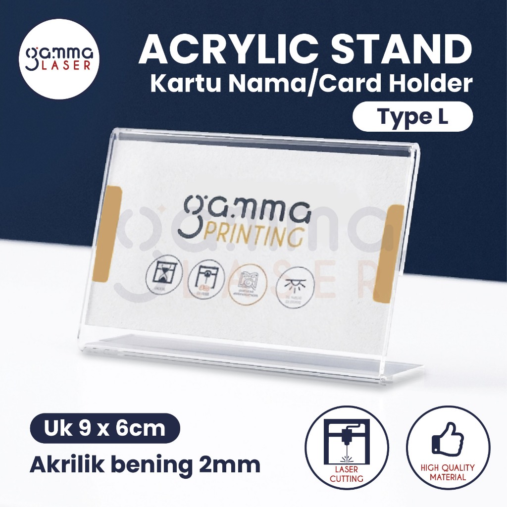 Jual Stand Kartu Nama Akrilik / Acrylic Name Card Holder L Price Tag ...