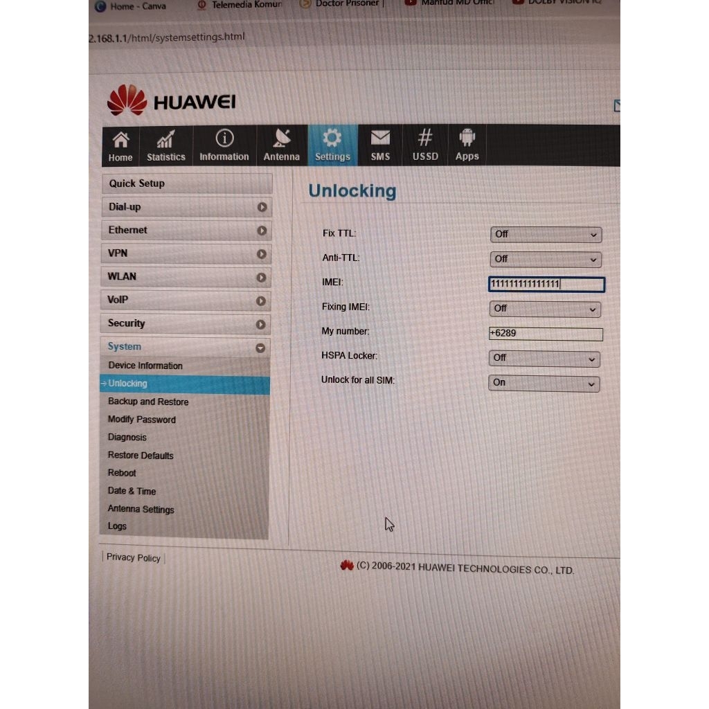 Jual Huawei B310s-927 mod change imei fix TTL Hifi Air Ready | Shopee ...