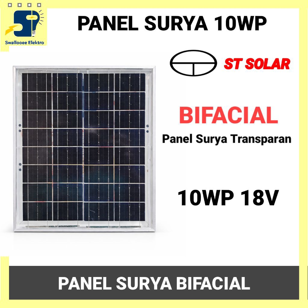 Jual Panel Surya 10wp solar panel bifacial tranparan | Shopee Indonesia