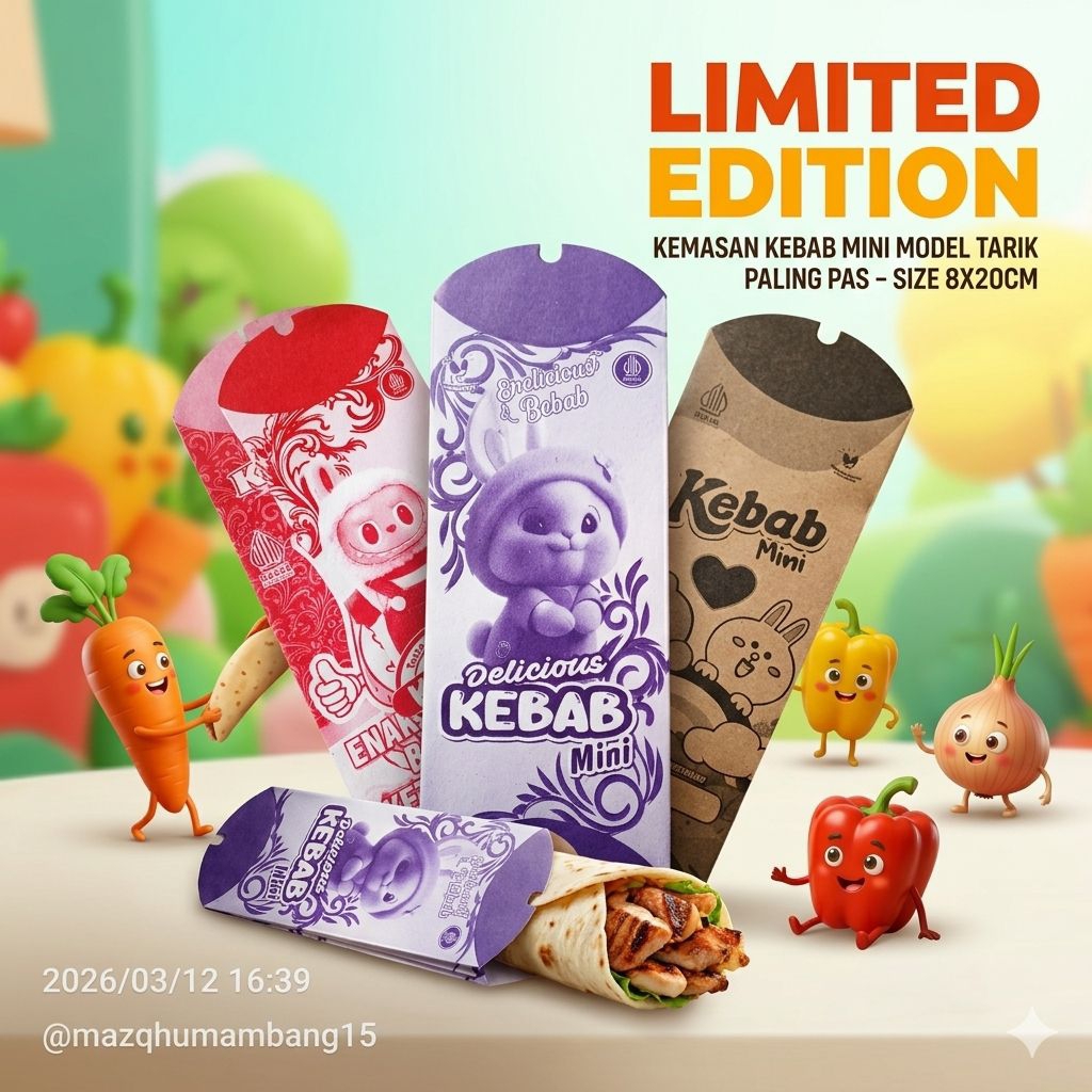 Jual Bungkus Kebab Mini isi 100 pcs size 8x20cm, bahan craft dan duflex ...