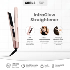 SENUS InfraGlow Straightener Catokan Pelurus Rambut Infrared Nano Titanium Plate Premium Tahan