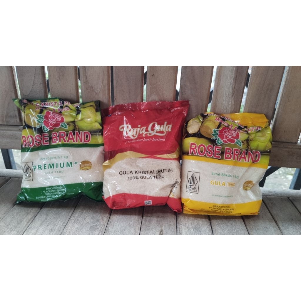 Jual Gula Pasir Rose Brand Kuning, Hijau, dan Raja gula 1kg (stok ...