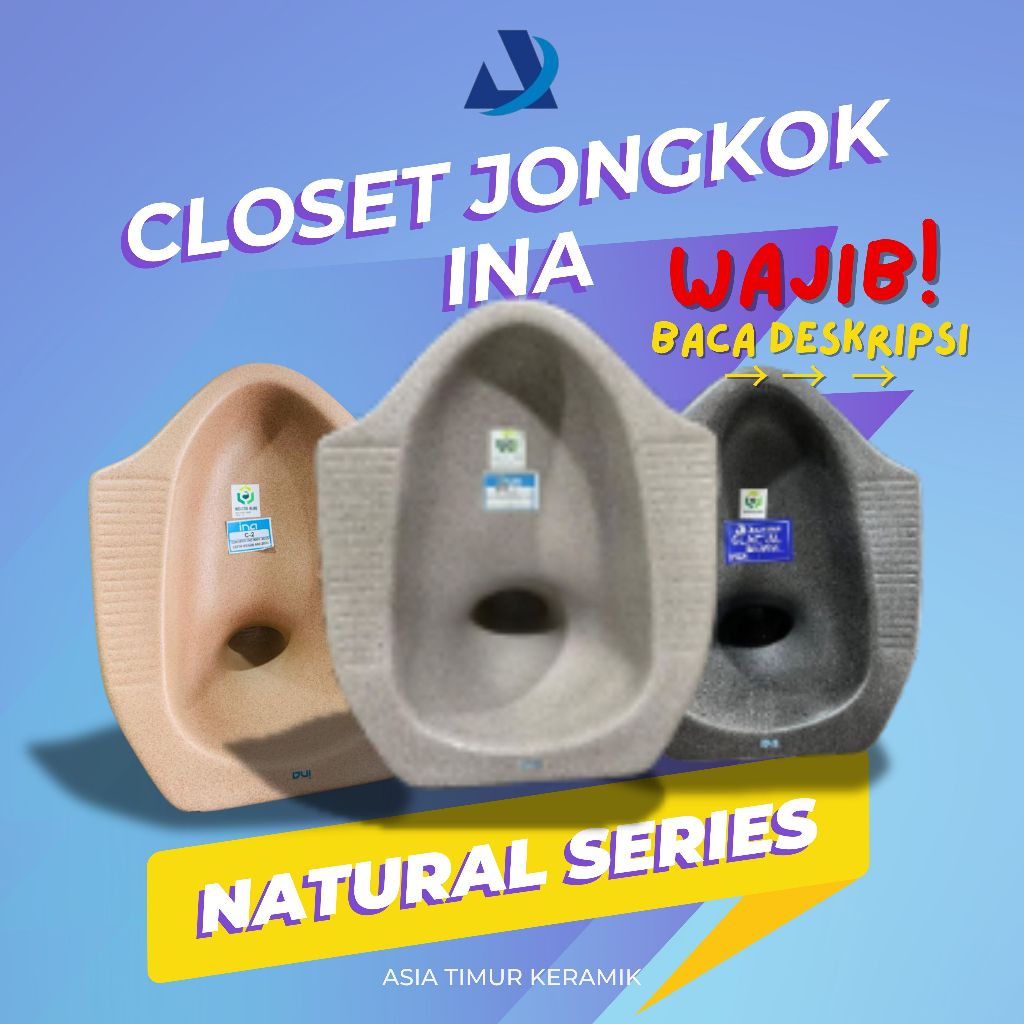 (BACA DESKRIPSI!!!) Closet/Kloset Jongkok INA Natural Series (Glacial Black/Andesite/Savana)