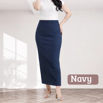 Elzurra Rok Span Panjang Scuba Premium Belahan Belakang Rok Pensil Kantor Wanita Formal Casual