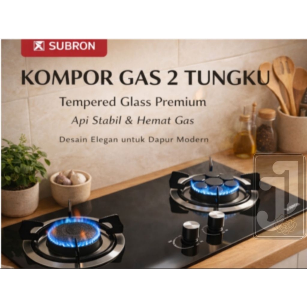 Jual SUBRON x GASCOMP ST-02 Kompor Tanam Kaca 2 Tungku Burner Turbo 8 ...