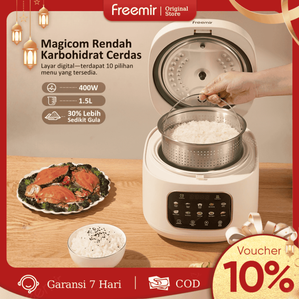 Jual freemir original Digital Rice Cooker Low Sugar Control 1.5L ...