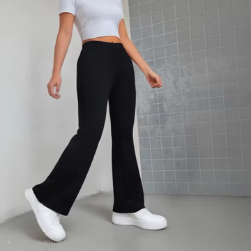 Celana Kulot Jumbo Wanita Rib Knit Anti Kusut