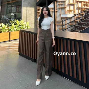 Vara Pants Kulot Highwaist Celana Panjang Wanita Kantor Bahan Semi Woll Premium