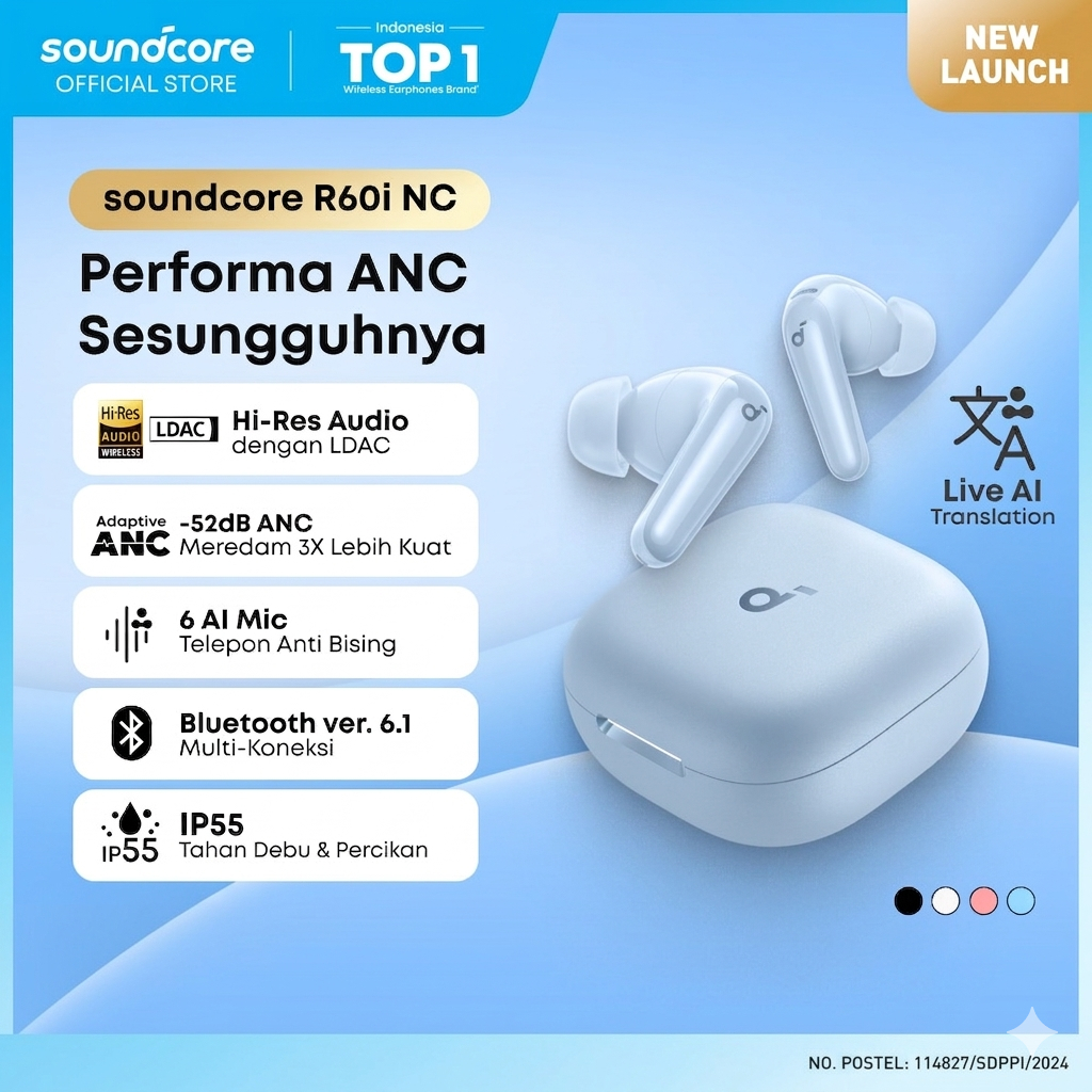 Jual Anker Soundcore R60i NC by Anker, Real-Time Noise Cancellation, Hi ...