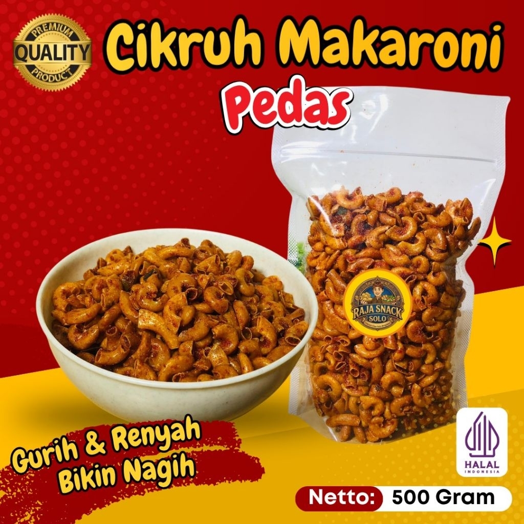 Jual Raja Snack Solo (500gr) Makaroni Cikruh Pedas/ Makaroni Enak Bikin ...