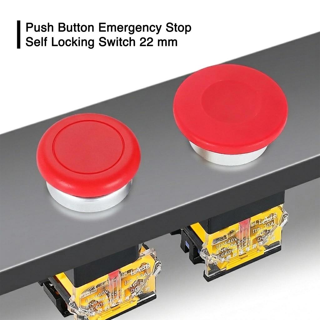 Jual Push Button Emergency Stop Self Locking Switch 22 mm Saklar ...