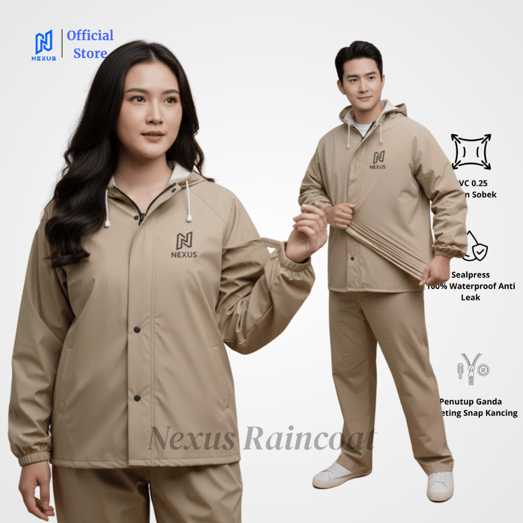 Jas Hujan PVC Tebal Elastis Stelan Pria Wanita foto 1