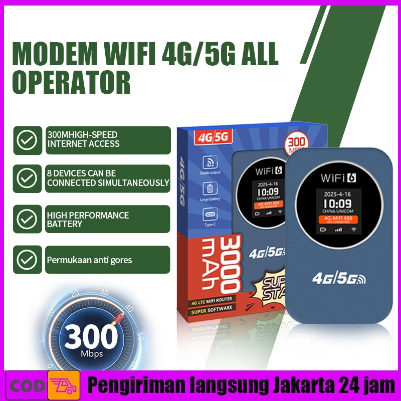 Siap cod-M32 Mobile Wifi 4G/5G Semua Operator Wifi Portabel 300M Internet Kecepatan Tinggi Berbagi Wi-Fi Hingga 12 Pengguna