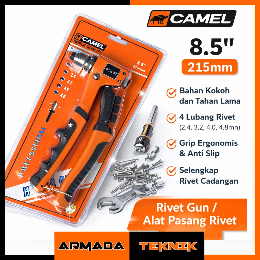 Jual Heavy Duty HD Tang Rivet Ripet Adjustable CAMEL 2.4 - 4.8 mm ...