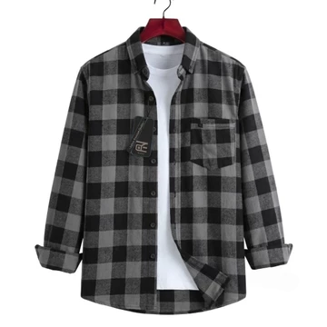 Kemeja Flanel Kotak Hitam Lengan Panjang Kualitas Premium Kemeja Flanel Distro Pria
