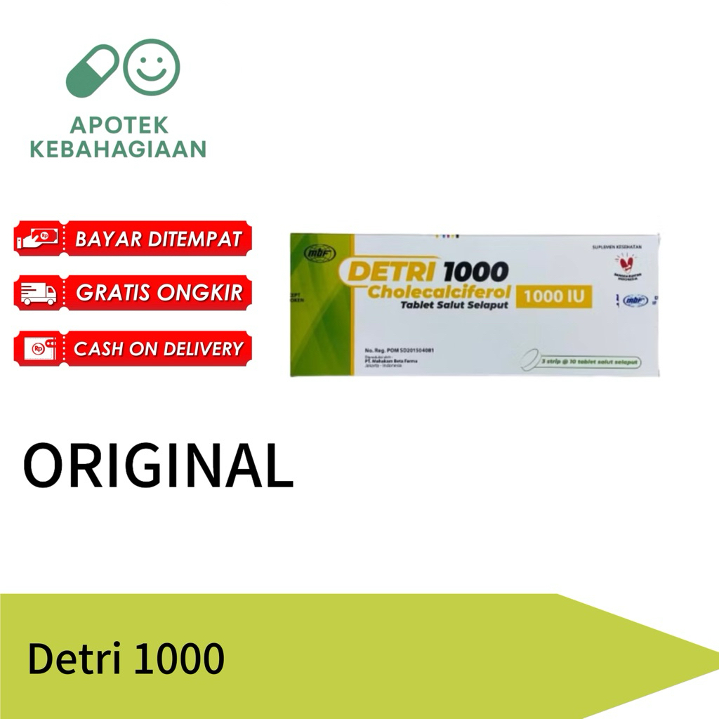 Jual Detri 1000 Box Isi 30 Tablet Vitamin Suplemen | Shopee Indonesia