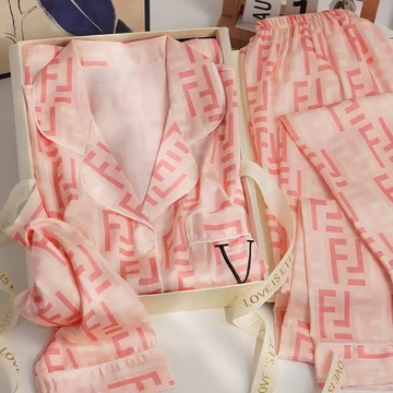 YKL Baju Tidur Wanita Impor Satin Lembut Piyama Setelan Set Cewek Lengan Celana Panjang