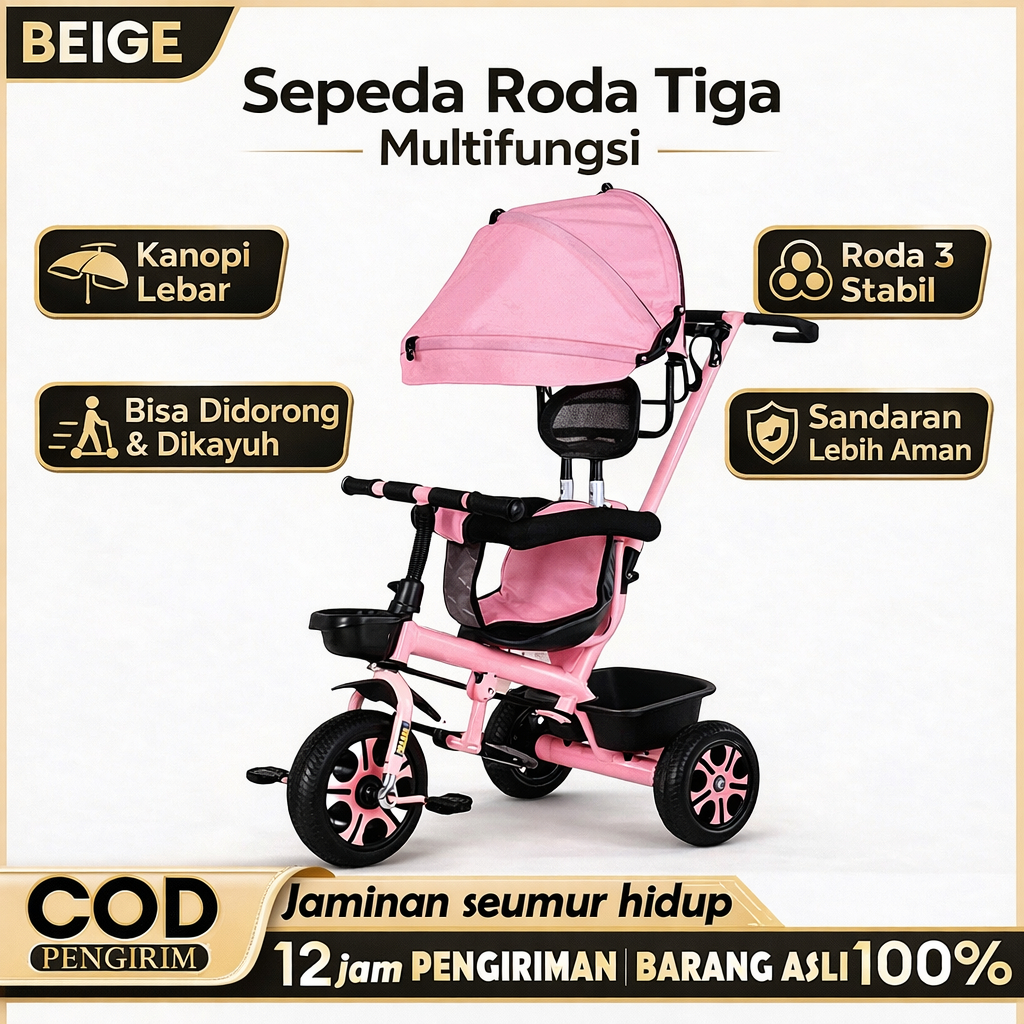 Jual Sepeda Anak Roda 3 - Balance Bike Multifungsi Lampu Musik, Aman ...
