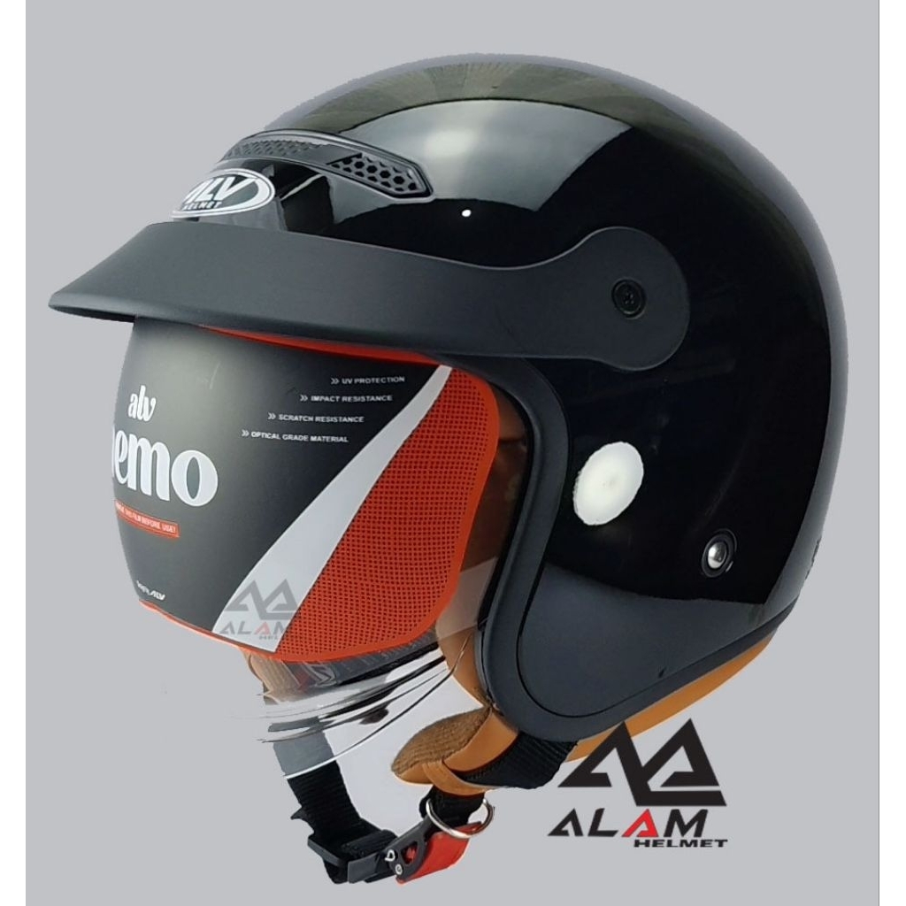 Jual helm ALV NEMO Full Visor Half Face | Shopee Indonesia