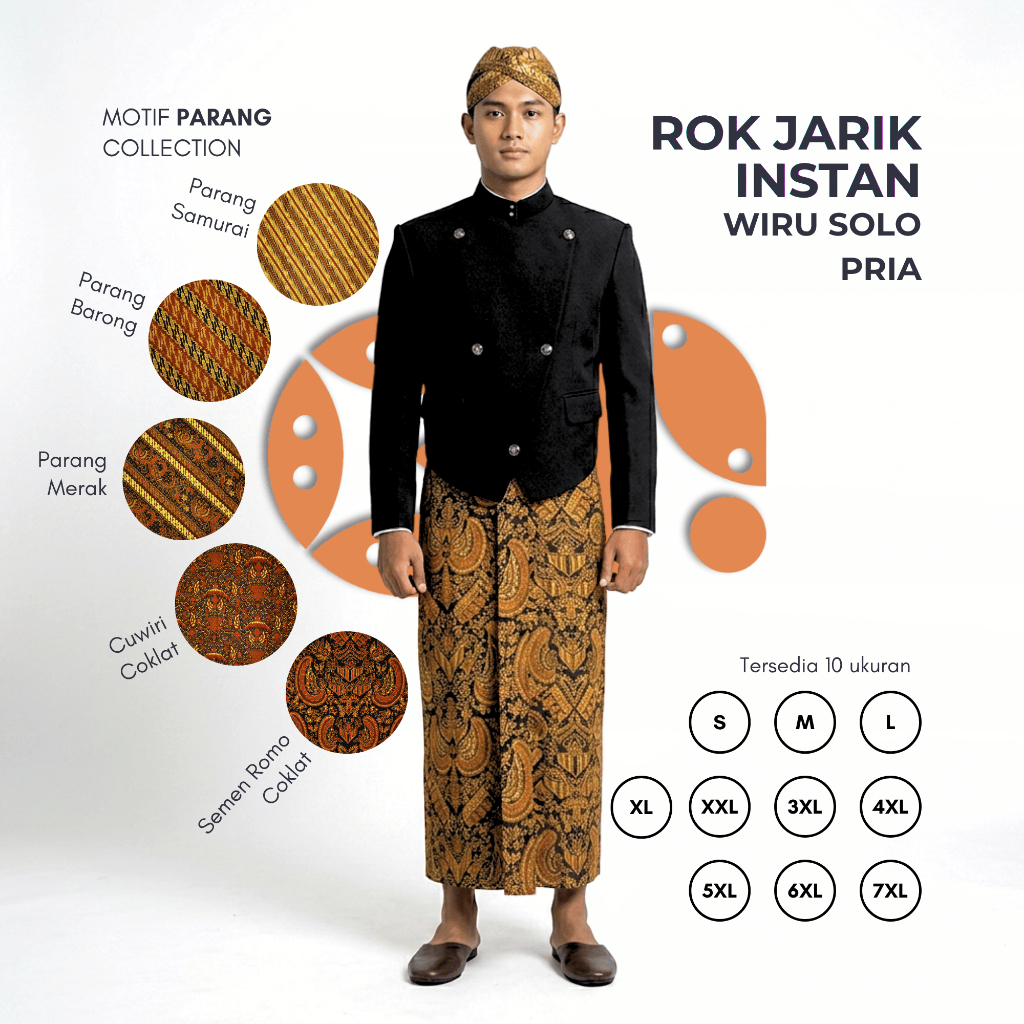 Jual Rok Jarik Instan Wiru Solo Pria Dewasa Rok Instan Pakaian Adat ...