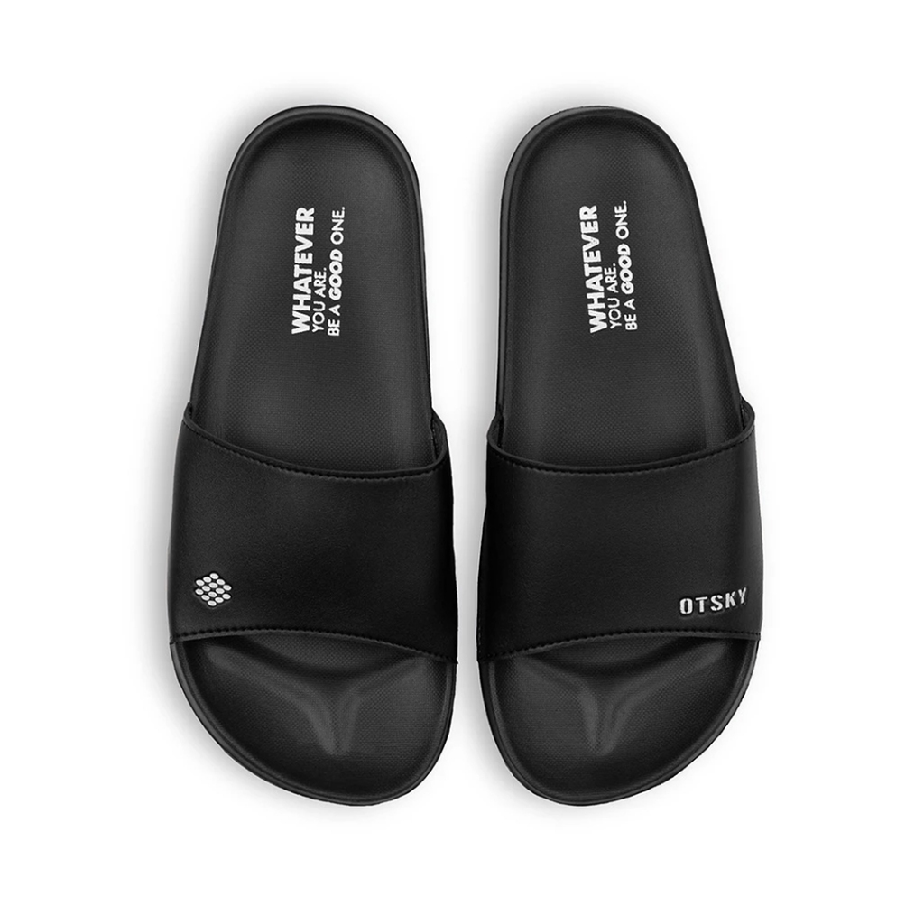 Jual Otsky Sandal Slip On Series Font Logo Simple Whatever Black Pria ...