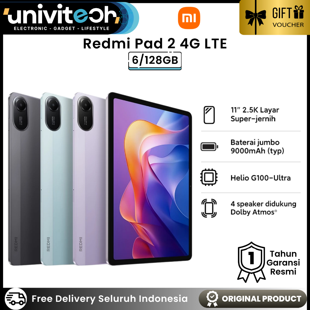 Jual Tablet XIAOMI Redmi Pad 2 4G LTE Simcard 6/128GB 11