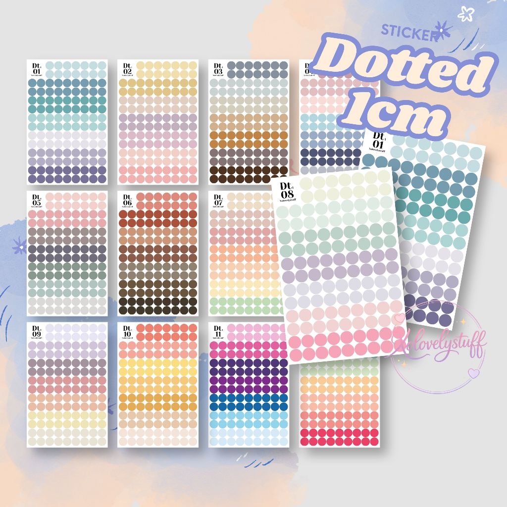 Jual Sticker stiker bulat warna warni 1cm / Sticker basic small circle ...
