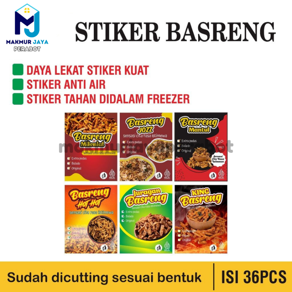 Jual Stiker Basreng UMKM Label Kemasan Snack Anti Air Tahan Freezer ...