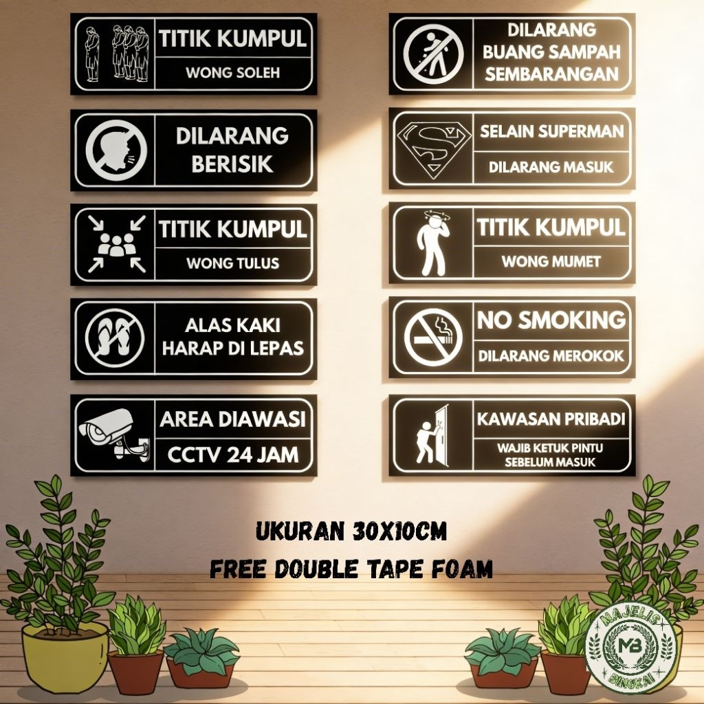 Jual Hiasan Dinding Sign Board Unik Lucu Aesthetic 30x10cm - Papan ...