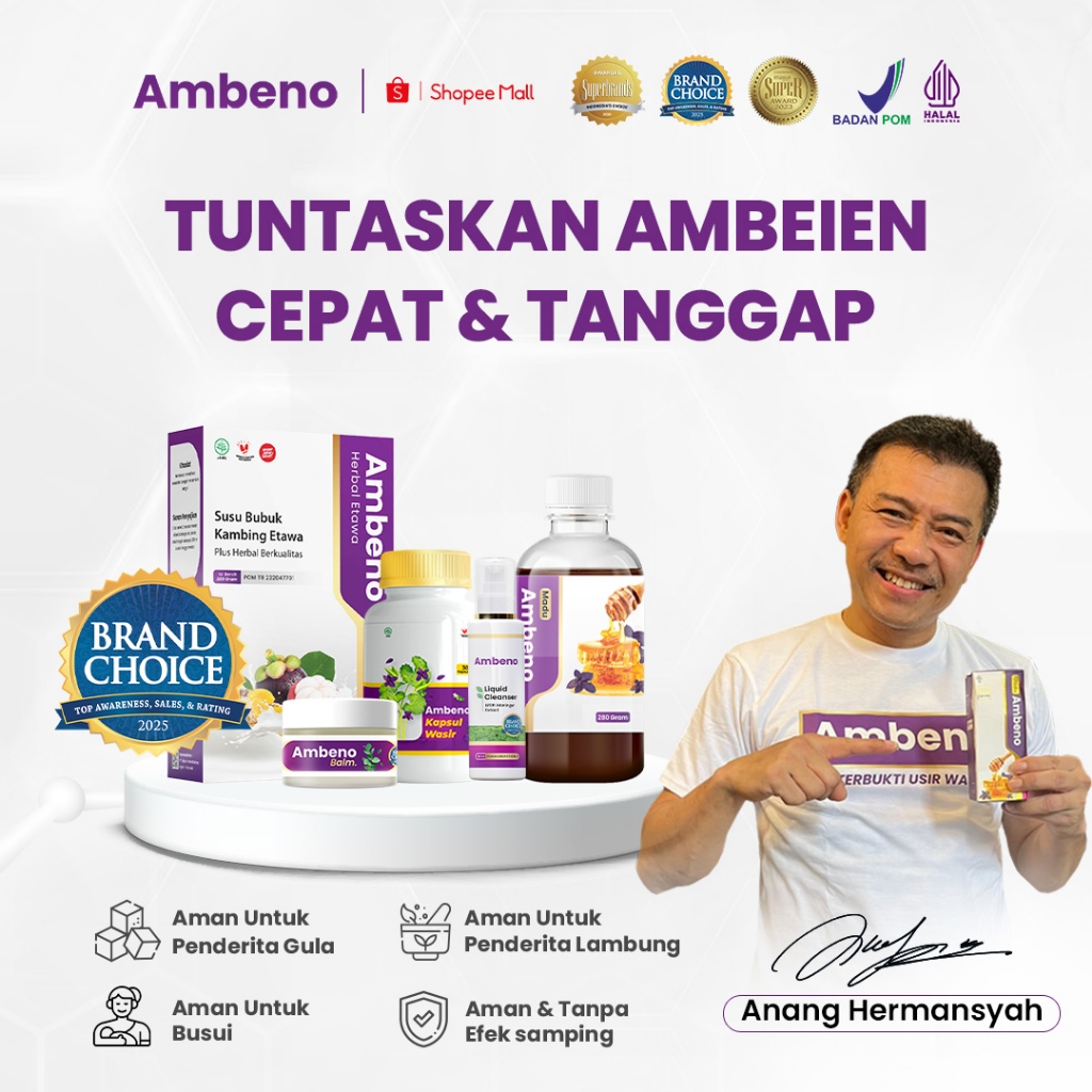 AMBENO Obat Ambeien Stadium 1 2 3 4 Herbal Untuk Wasir Luar dan Dalam