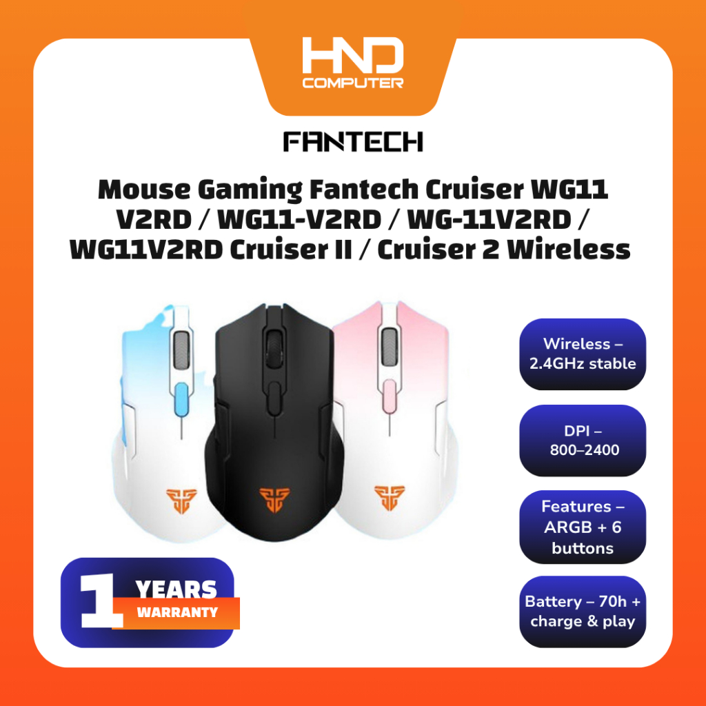Jual Mouse Gaming Fantech Cruiser WG11 V2RD / WG11-V2RD / WG-11V2RD ...