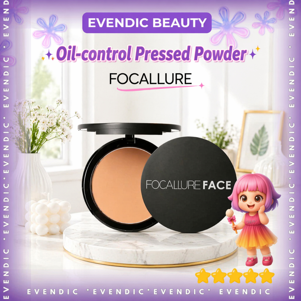 Jual [ready] FOCALLURE Oil-control Pressed Powder With Sponge Matte ...