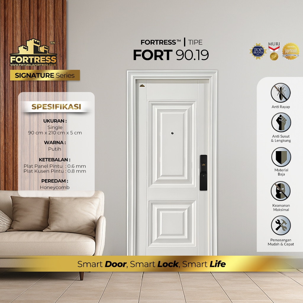 PINTU BAJA FORTRESS TYPE FORT 90  WHITE - LUAR JABODETABEK