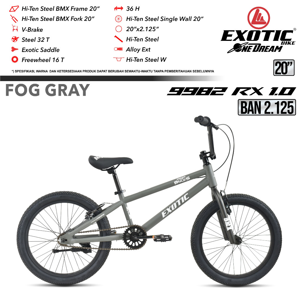 Jual Sepeda BMX Exotic 9982 RX (ukuran 20 inci) - Original Produk by ...