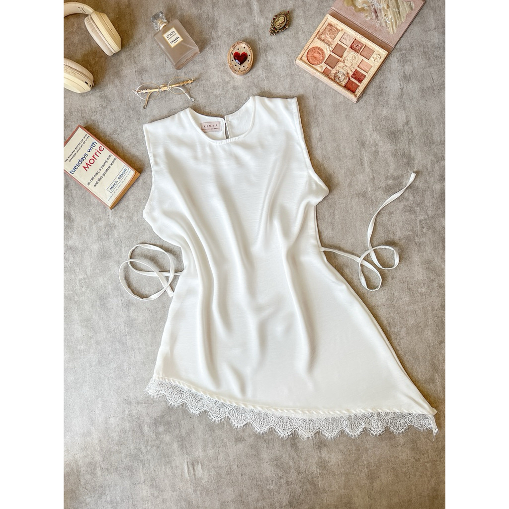Jual Kuina Inner Blouse | Blose Lace Tanpa Lengan | Inner Lace Polkadot ...