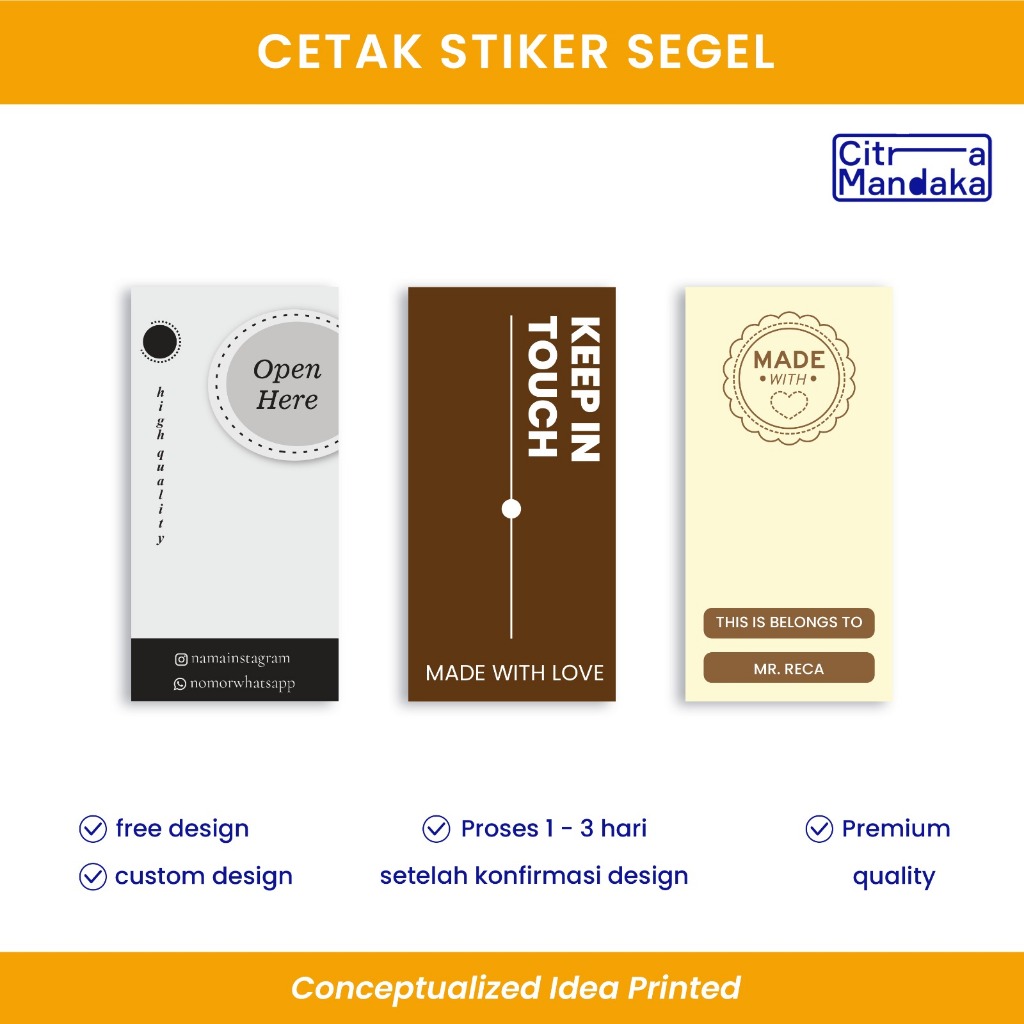 Jual Cetak Stiker Segel Box Packaging Hampers Custom | Label Box ...