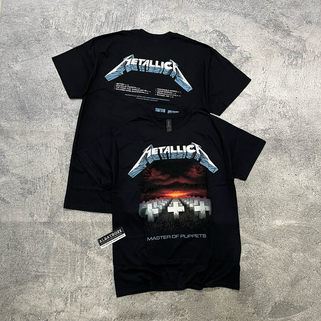 Jual T-SHIRT / KAOS BAND OFFICIAL METALLICA - MASTER OF PUPPETS TRACKS ...