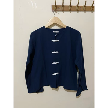Buymau.Fa Alenia Blouse Wanita Atasan Linen Premium Lengan Panjang Atasan Linen Basic Top Korea