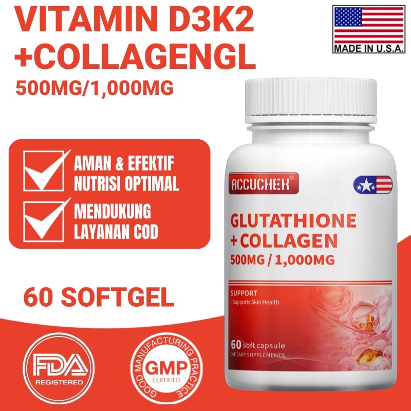 Jual Suplemen Glutathione + Collagen, Mendukung Perawatan Kulit dari Dalam, 60 softgel