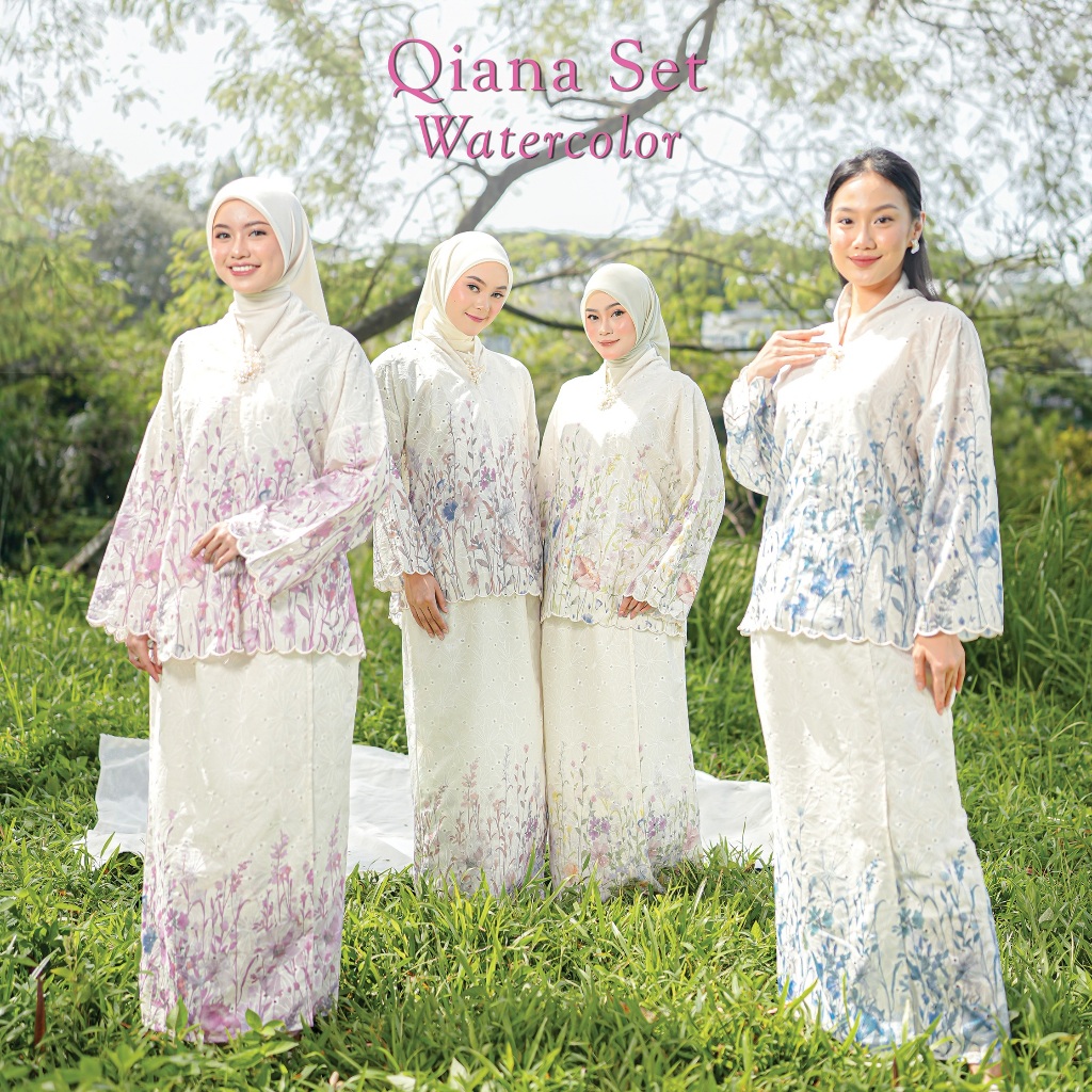 Jual NUNA Qiana Set Watercolor | Setelan Wanita Katun Bordir Raya ...