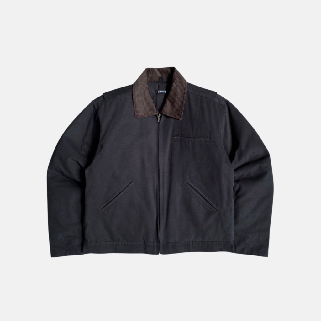 Jual Timbre Work Jacket Quilted Black Collar Brown | Shopee Indonesia