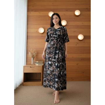 DELOFI Homewear Daster Amanda Panjang Maxi Dress Premium Rayon Viscose