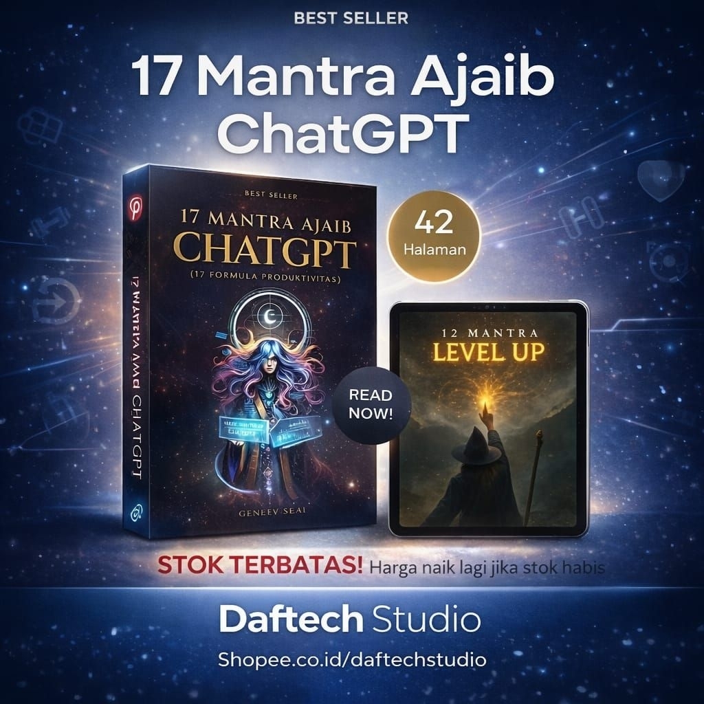( LIFETIME ACCESS ) 17 Mantra Ajaib ChatGPT (17 Formula Produktivitas) | 17 Formula Produktivitas ChatGPT Terbaik | 17 Prompt AI Ampuh untuk Tingkatkan Efisiensi Kerja & Belajar | Cocok untuk Mahasiswa, Freelancer, Karyawan