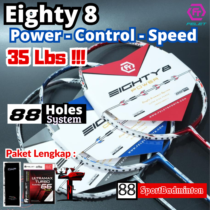 Jual Felet Eighty8 Power Control Speed 35 Lbs - Raket Badminton ...