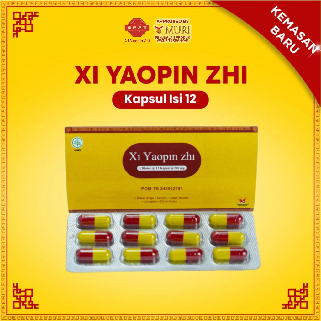 XI YAOPIN ZHI - Kapsul BLISTER Herbal Wasir Ambeien Atasi Nyeri, Bengkak & BAB Berdarah, Obat Wasir Alami Aman Tanpa Efek Samping